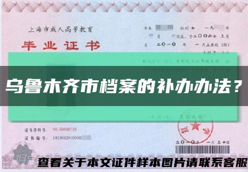 烏魯木齊市檔案的補辦辦法？縮略圖