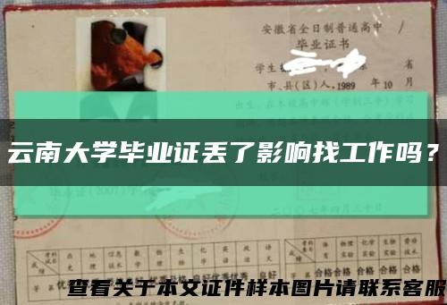 云南大學畢業證丟了影響找工作嗎？縮略圖
