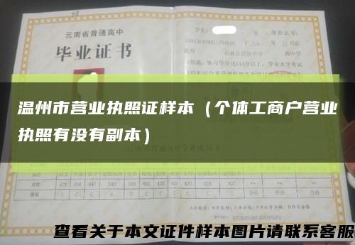 溫州市營業執照證樣本（個體工商戶營業執照有沒有副本）縮略圖