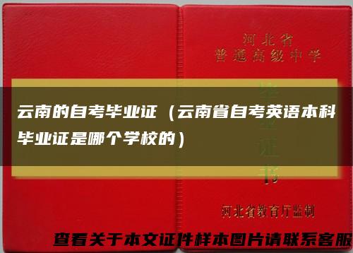 云南的自考畢業證（云南省自考英語本科畢業證是哪個學校的）縮略圖