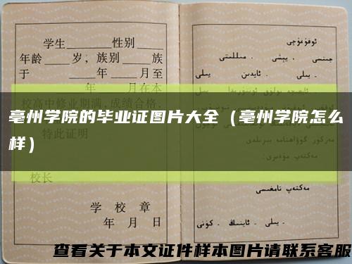 亳州學院的畢業證圖片大全（亳州學院怎么樣）縮略圖