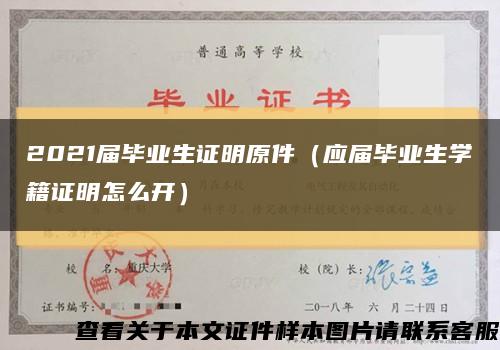 2021屆畢業生證明原件（應屆畢業生學籍證明怎么開）縮略圖