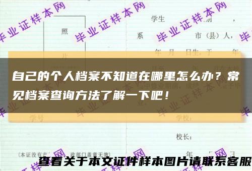 自己的個人檔案不知道在哪里怎么辦？常見檔案查詢方法了解一下吧！縮略圖
