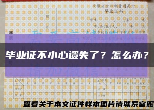 畢業證不小心遺失了？怎么辦？縮略圖
