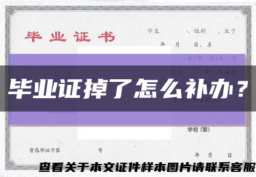 畢業證掉了怎么補辦？縮略圖