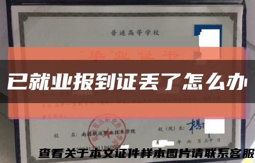 已就業報到證丟了怎么辦縮略圖