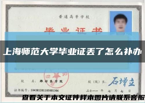 上海師范大學畢業證丟了怎么補辦縮略圖