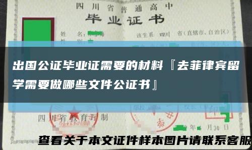 出國公證畢業證需要的材料『去菲律賓留學需要做哪些文件公證書』縮略圖