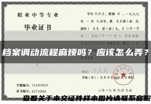 檔案調動流程麻煩嗎？應該怎么弄？縮略圖