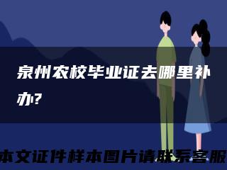 泉州農校畢業證去哪里補辦?縮略圖