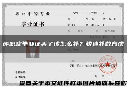 評職稱畢業證丟了該怎么補？快速補救方法縮略圖