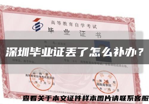 深圳畢業證丟了怎么補辦？縮略圖