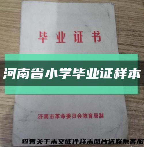 河南省小學畢業證樣本縮略圖