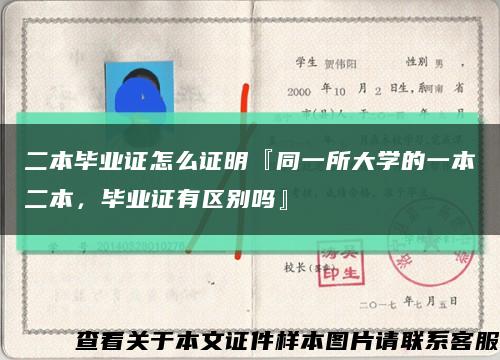 二本畢業證怎么證明『同一所大學的一本二本，畢業證有區別嗎』縮略圖