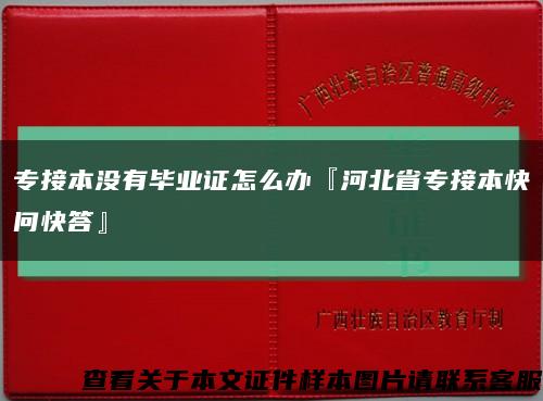 專接本沒有畢業證怎么辦『河北省專接本快問快答』縮略圖