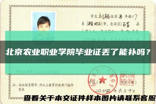 北京農業職業學院畢業證丟了能補嗎？縮略圖