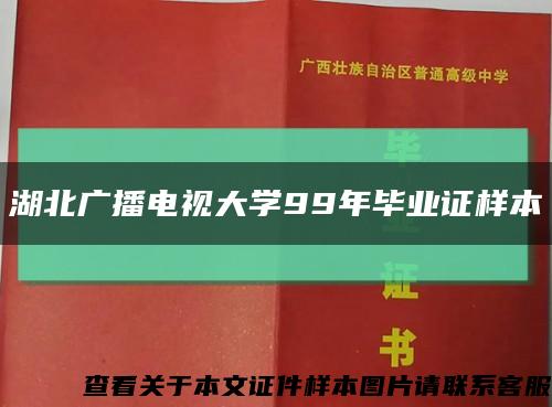 湖北廣播電視大學99年畢業證樣本縮略圖