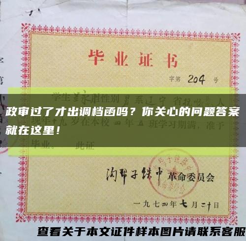 政審過了才出調檔函嗎？你關心的問題答案就在這里！縮略圖