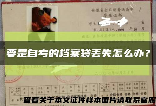 要是自考的檔案袋丟失怎么辦？縮略圖