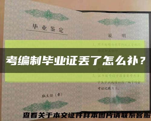 考編制畢業證丟了怎么補？縮略圖