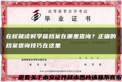在校就讀時學籍檔案在哪里查詢？正確的檔案查詢技巧在這里縮略圖