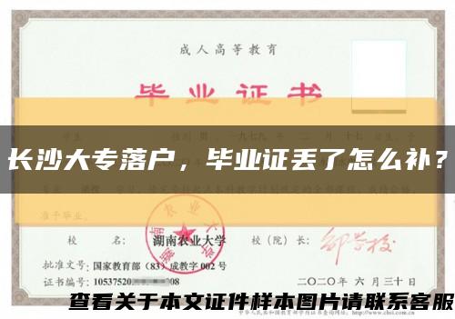 長沙大專落戶，畢業證丟了怎么補？縮略圖