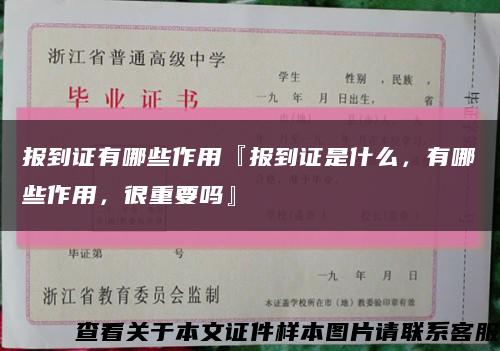 報到證有哪些作用『報到證是什么，有哪些作用，很重要嗎』縮略圖