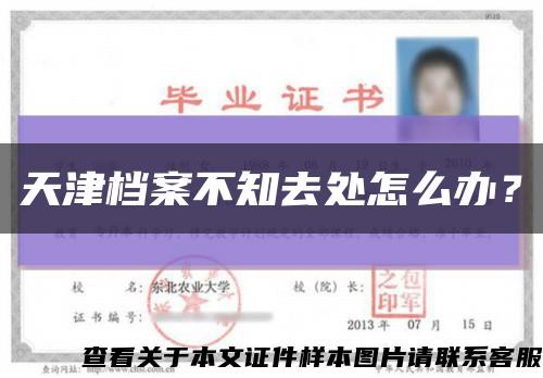 天津檔案不知去處怎么辦？縮略圖