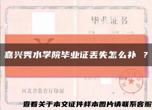 嘉興秀水學院畢業證丟失怎么補 ？縮略圖