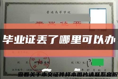 畢業證丟了哪里可以辦縮略圖