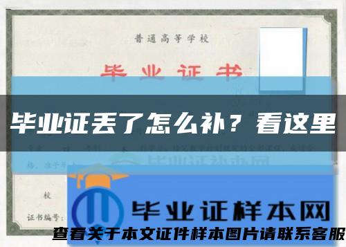 畢業證丟了怎么補？看這里縮略圖