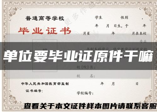 單位要畢業證原件干嘛縮略圖