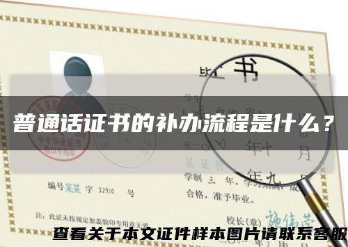 普通話證書的補辦流程是什么？縮略圖