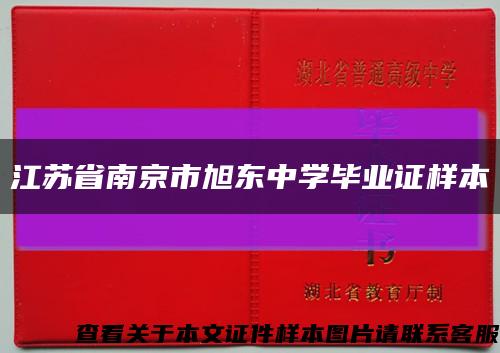 江蘇省南京市旭東中學畢業證樣本縮略圖