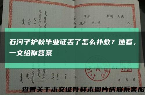 石河子護校畢業證丟了怎么補救？速看，一文給你答案縮略圖