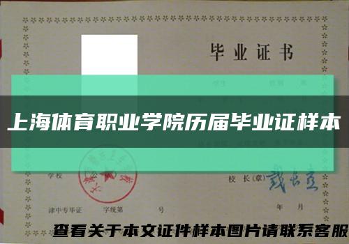 上海體育職業學院歷屆畢業證樣本縮略圖