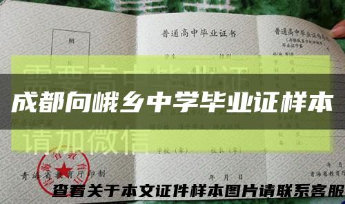 成都向峨鄉中學畢業證樣本縮略圖