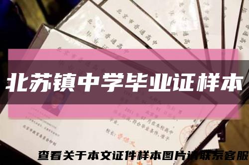 北蘇鎮中學畢業證樣本縮略圖