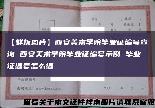 【樣板圖片】西安美術學院畢業證編號查詢 西安美術學院畢業證編號示例 畢業證編號怎么編縮略圖