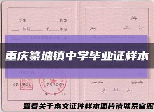 重慶篆塘鎮中學畢業證樣本縮略圖