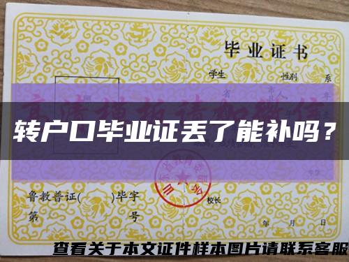 轉戶口畢業證丟了能補嗎？縮略圖