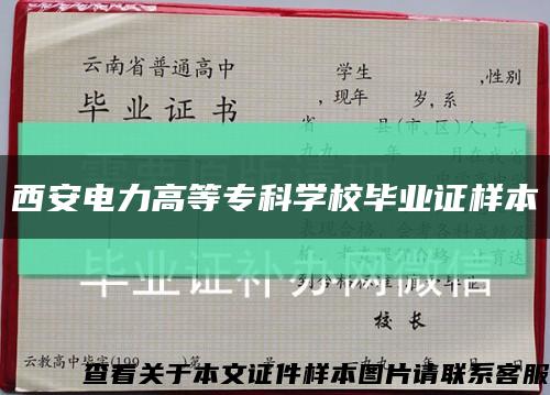西安電力高等?？茖W校畢業證樣本縮略圖