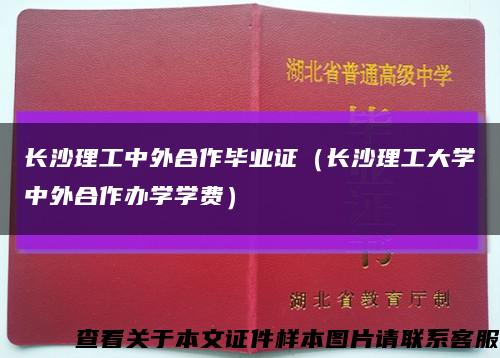 長沙理工中外合作畢業證（長沙理工大學中外合作辦學學費）縮略圖