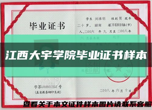 江西大宇學院畢業證書樣本縮略圖