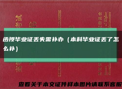函授畢業證丟失需補辦（本科畢業證丟了怎么補）縮略圖