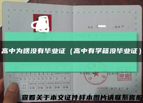 高中為啥沒有畢業證（高中有學籍沒畢業證）縮略圖