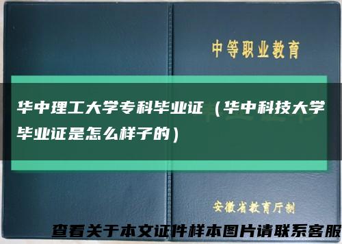 華中理工大學?？飘厴I證（華中科技大學畢業證是怎么樣子的）縮略圖