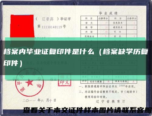 檔案內畢業證復印件是什么（檔案缺學歷復印件）縮略圖