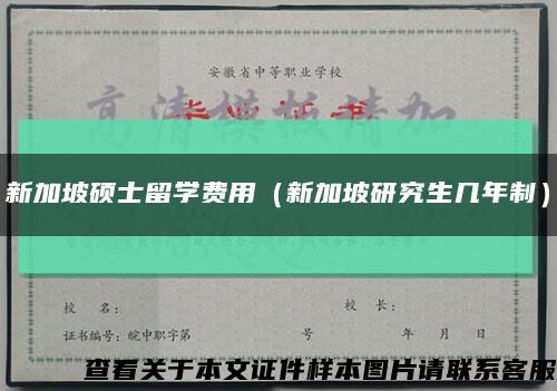 新加坡碩士留學費用（新加坡研究生幾年制）縮略圖