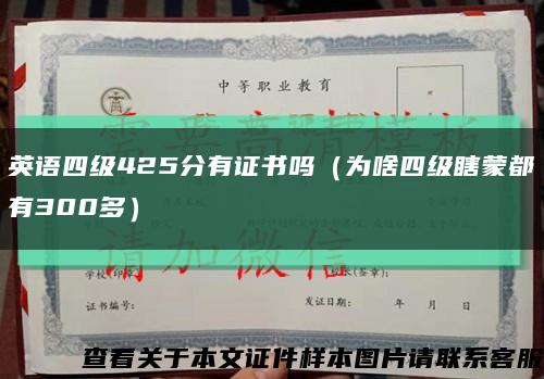 英語四級425分有證書嗎（為啥四級瞎蒙都有300多）縮略圖